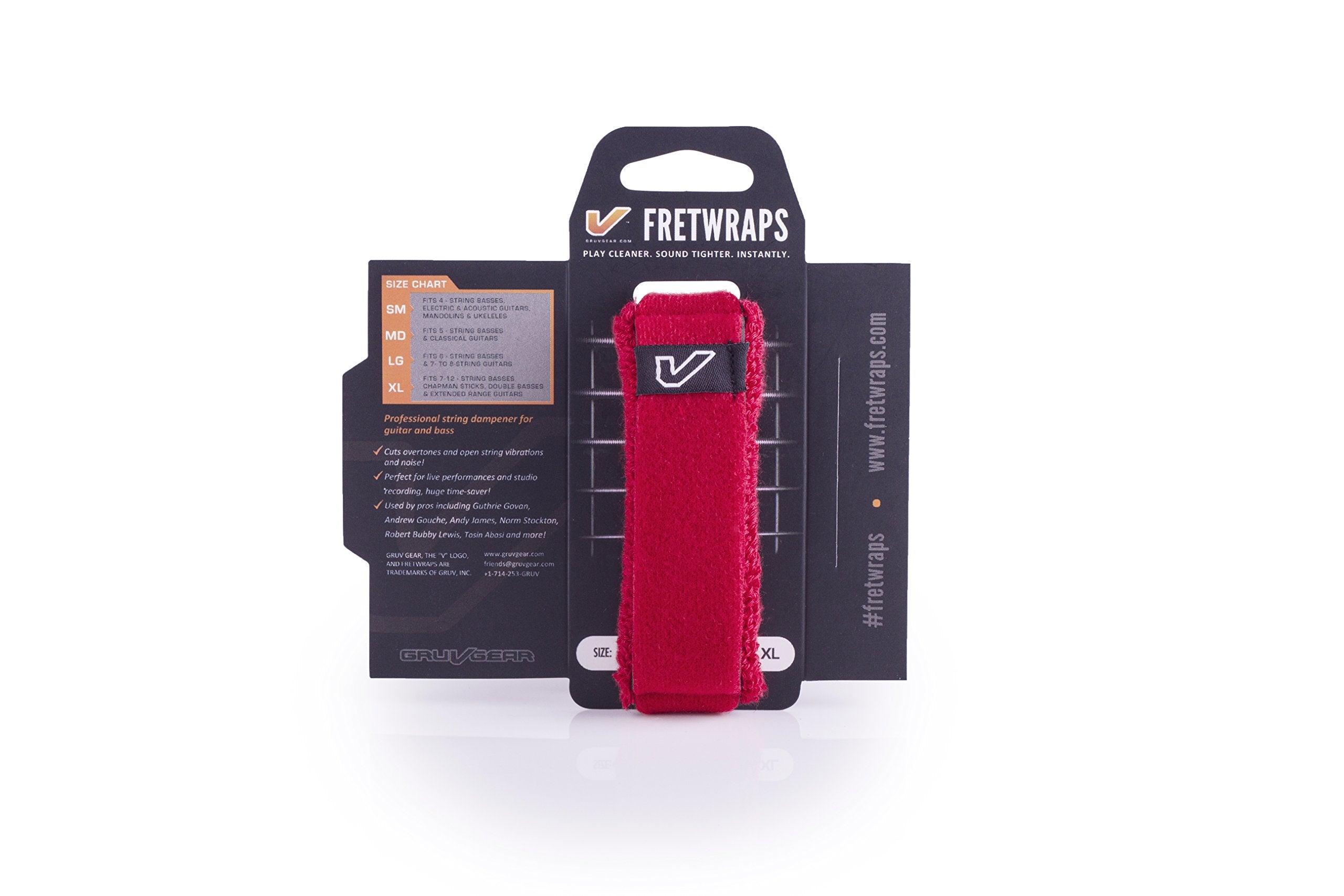 Gruv Gear Fretwraps Hd 'Fire' String Muter 1-Pack (Red, Extra Large) (Fw-1Pk-Red-Xl)